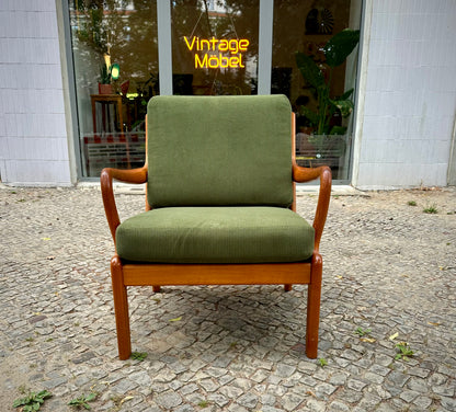 Teak Loungesessel von L. Olsen & Søn Møbelfabrik 60er Jahre - neu gepolstert -